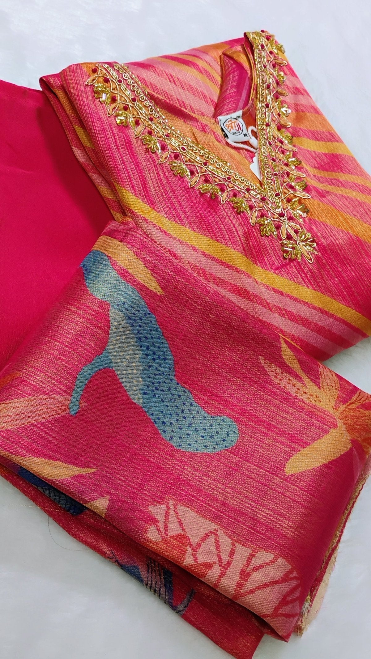 Best Selling Digital Printed Leheriya Set With Dupatta