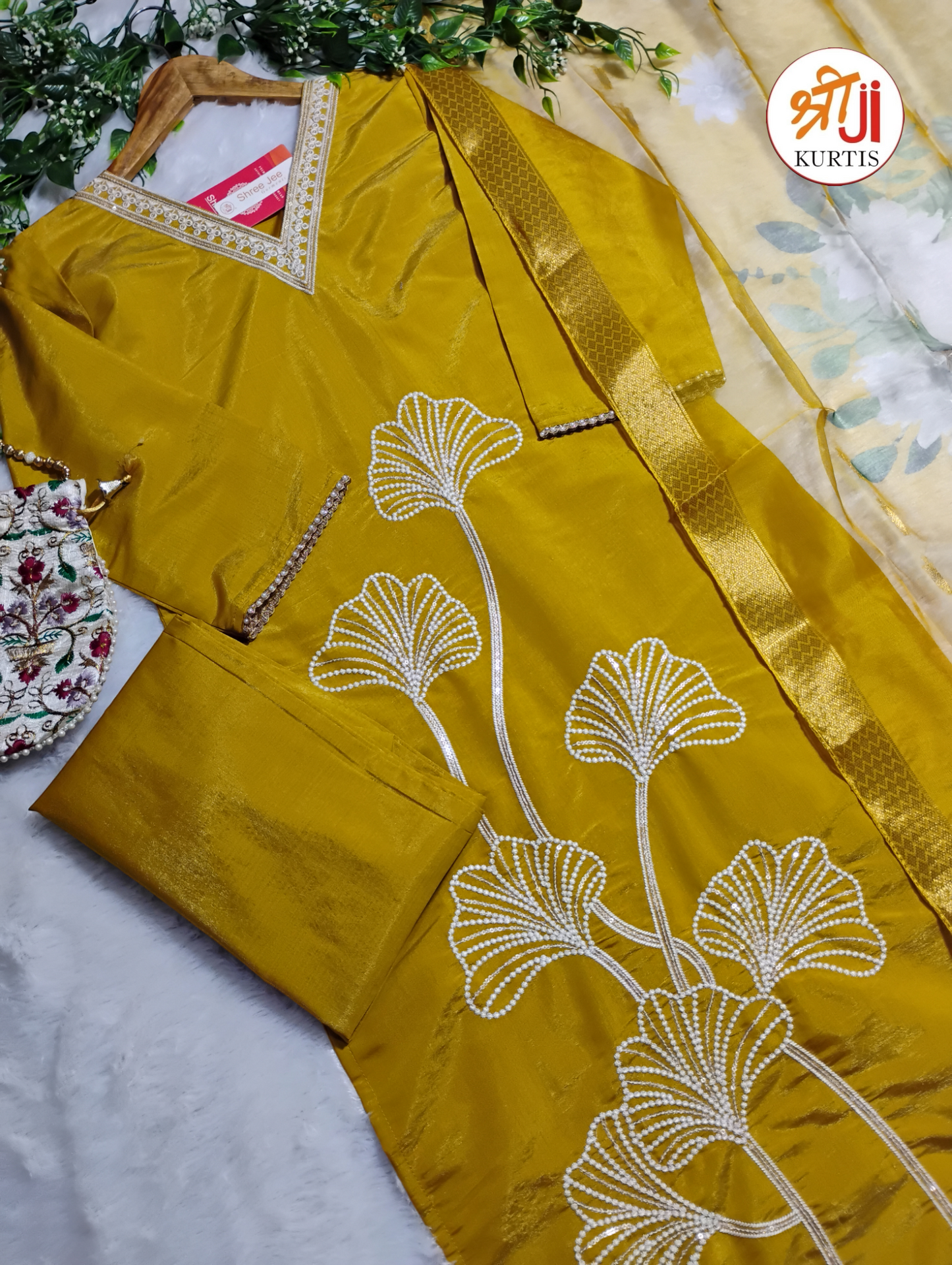 Most Loved Shimmer Kurti Pant & Dupatta Set