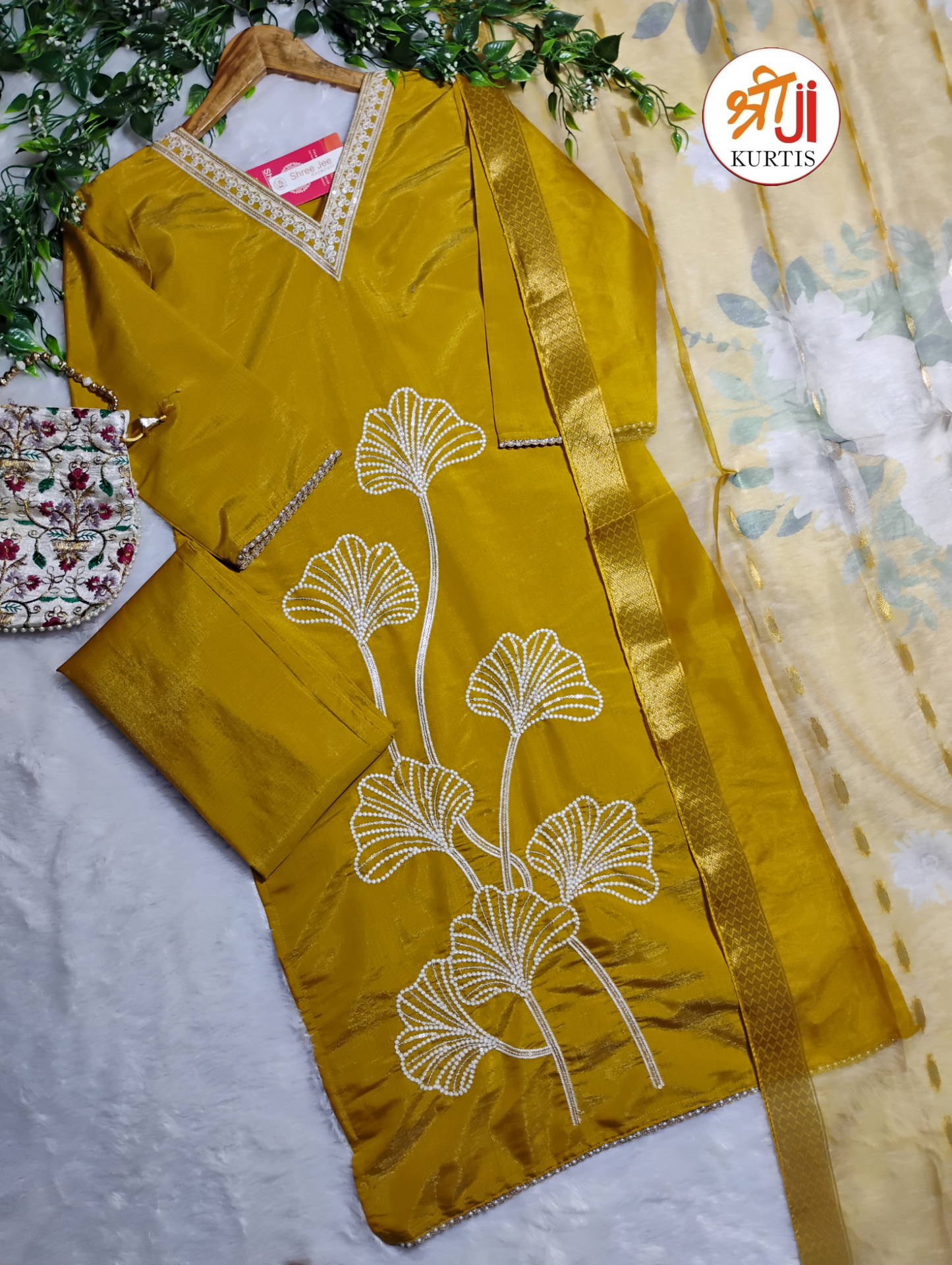 Most Loved Shimmer Kurti Pant & Dupatta Set