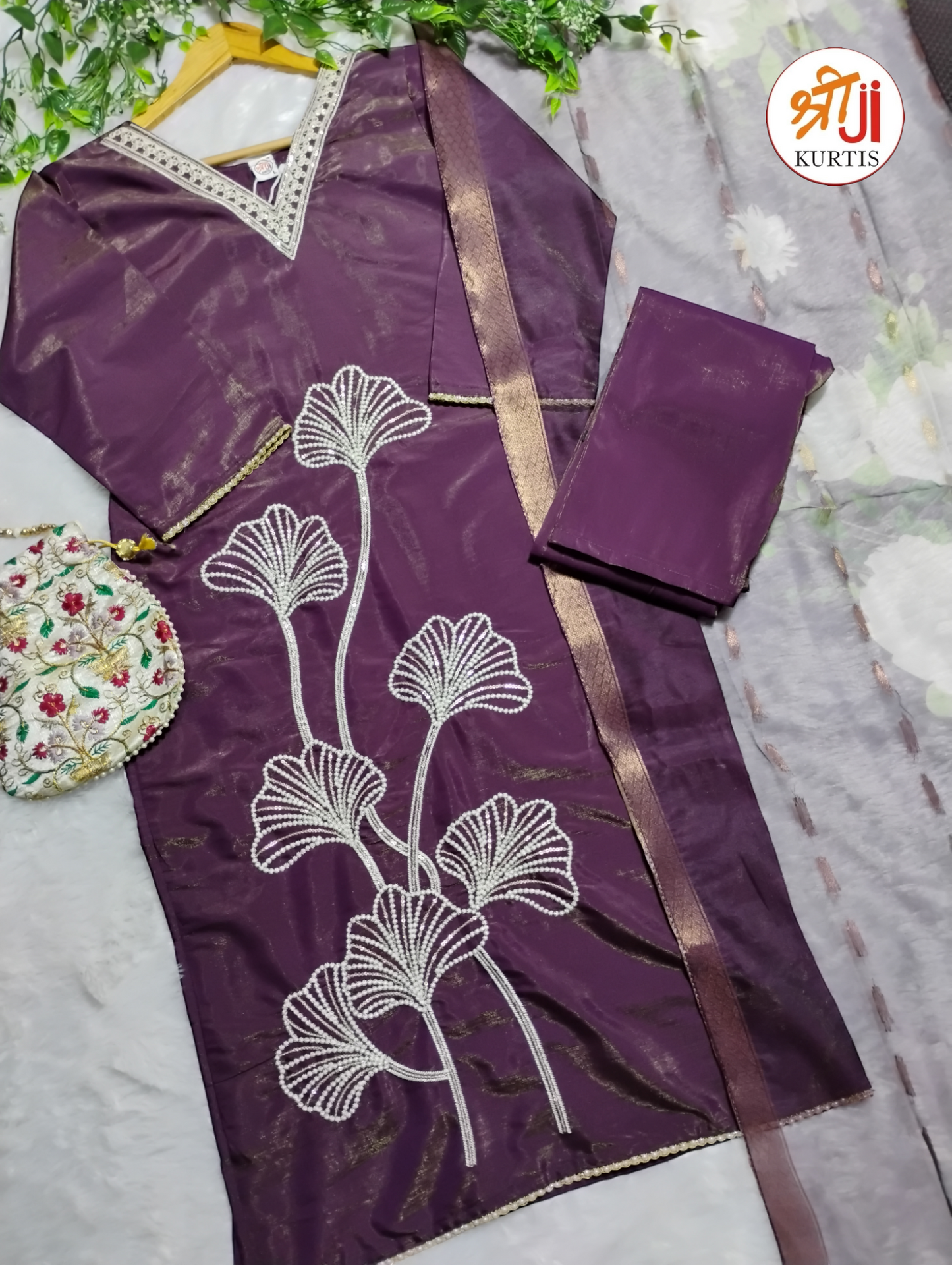 Most Loved Shimmer Kurti Pant & Dupatta Set