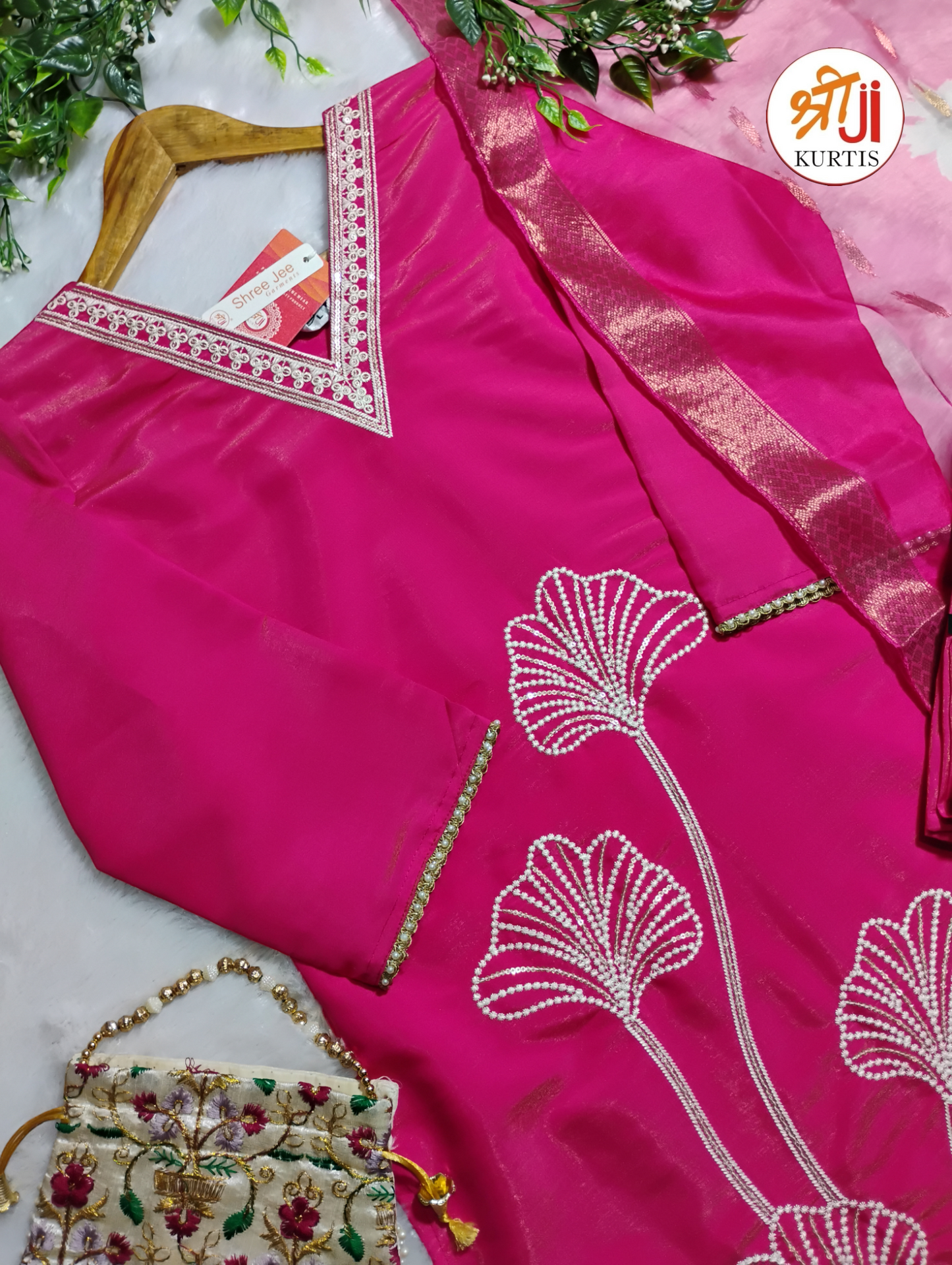 Most Loved Shimmer Kurti Pant & Dupatta Set