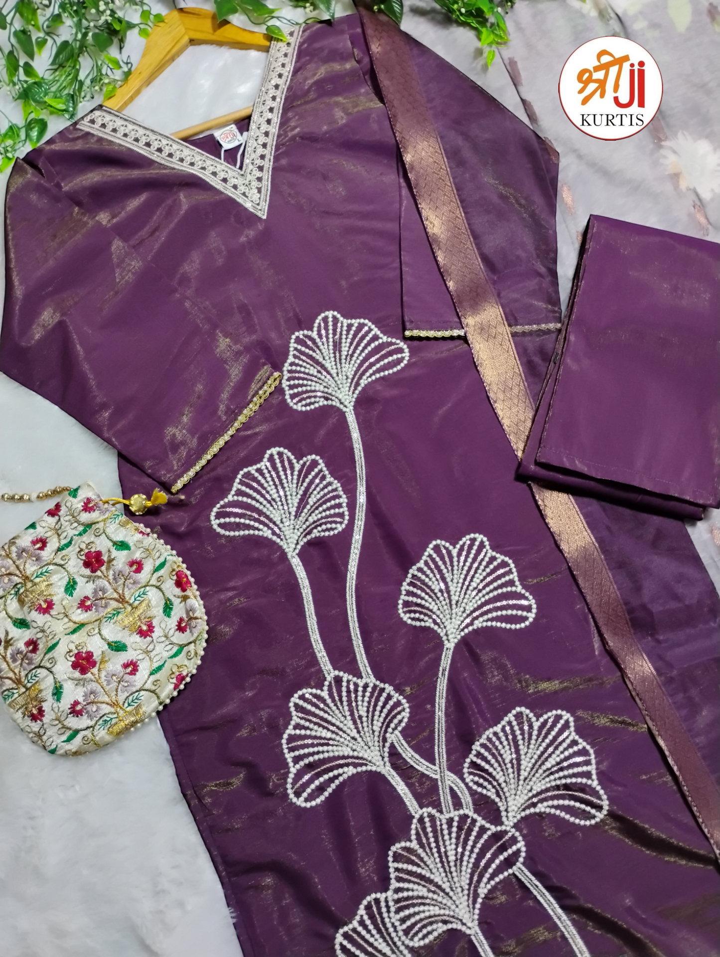 Most Loved Shimmer Kurti Pant & Dupatta Set