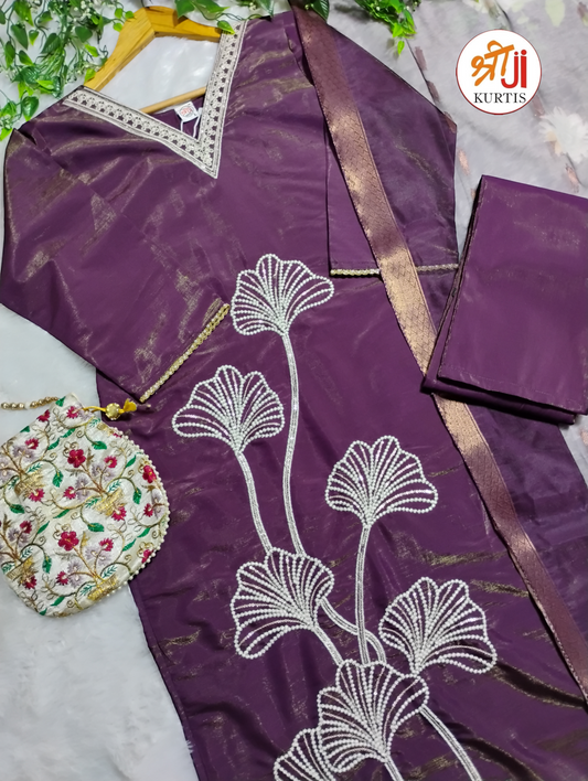 Most Loved Shimmer Kurti Pant & Dupatta Set