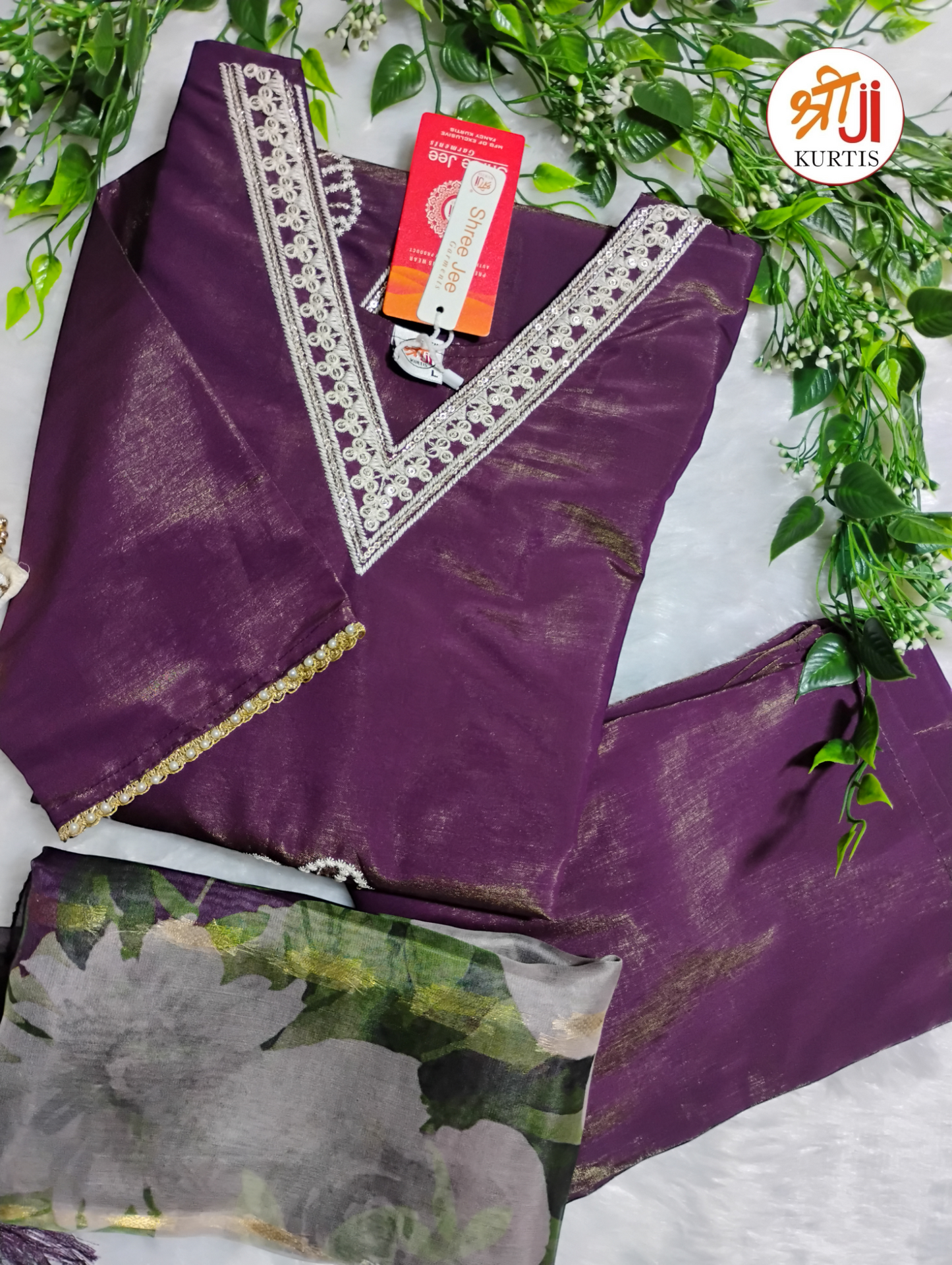 Most Loved Shimmer Kurti Pant & Dupatta Set