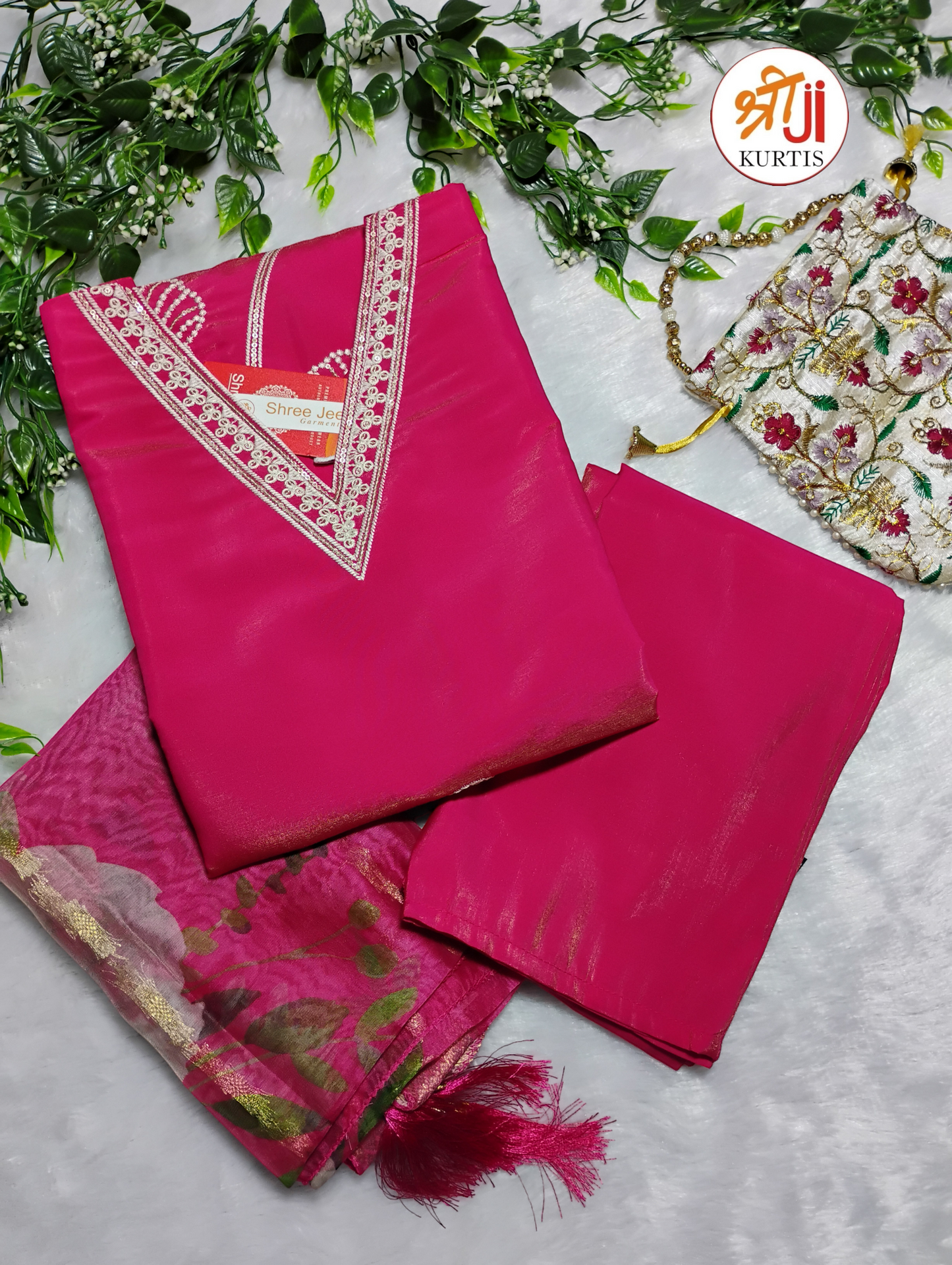 Most Loved Shimmer Kurti Pant & Dupatta Set