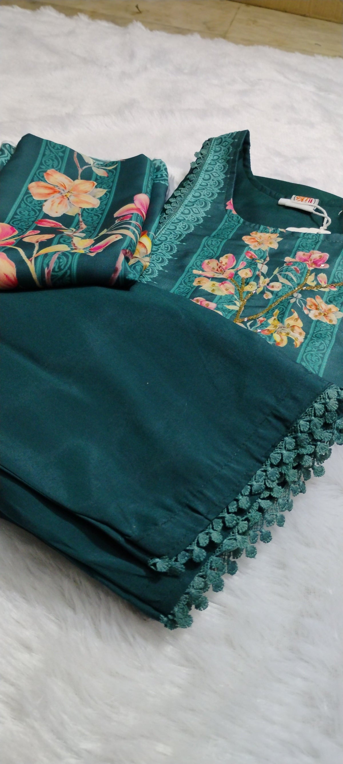 Trendy Silk Designer Set with Printed Dupatta