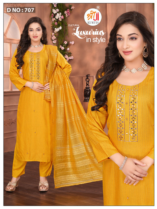 Hot Selling Yellow Kurti Pant Dupatta Set