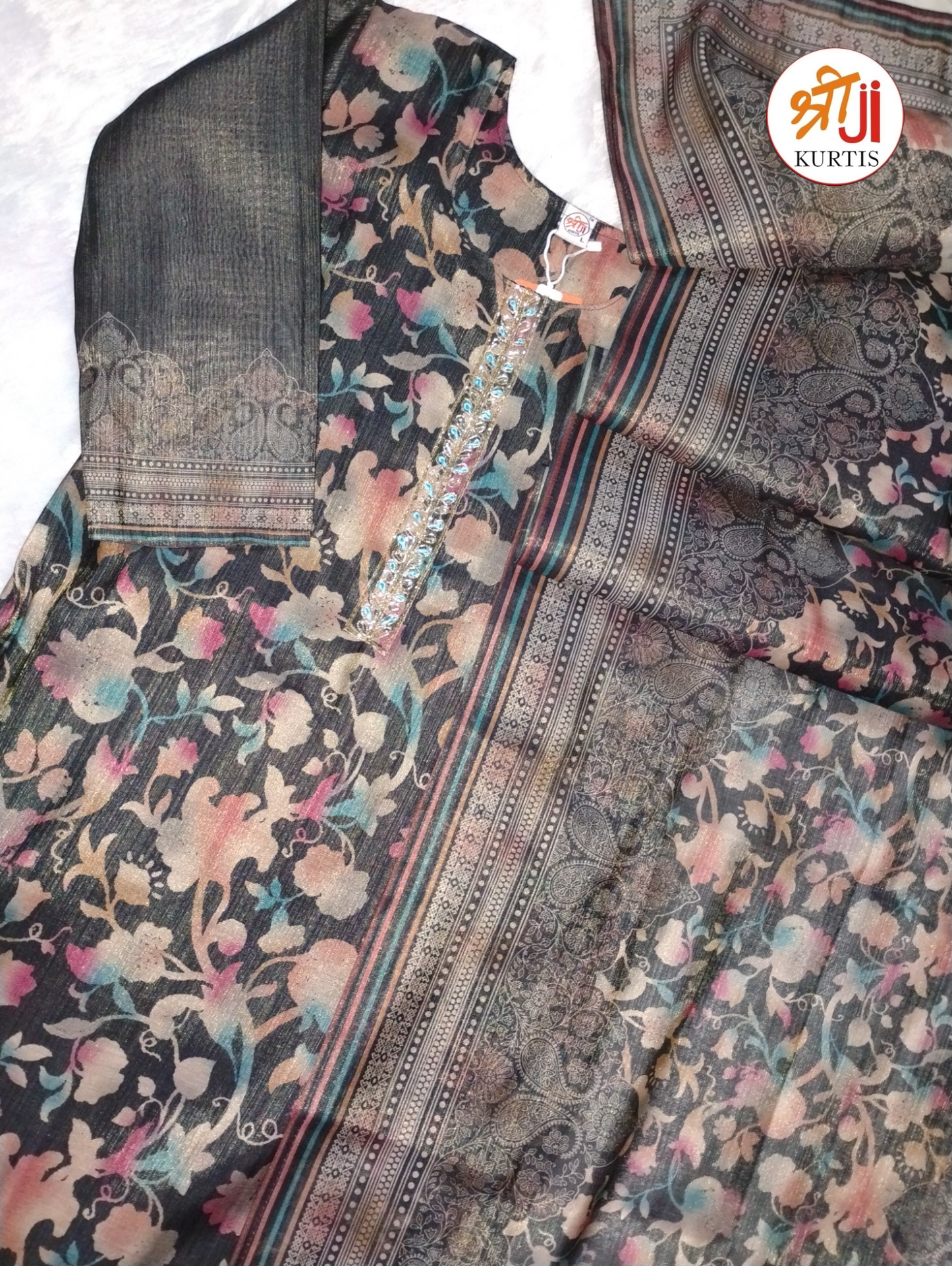 Premium Digital Silk Printed Kurti Pant Dupatta Set | Shree Jee Kurtis