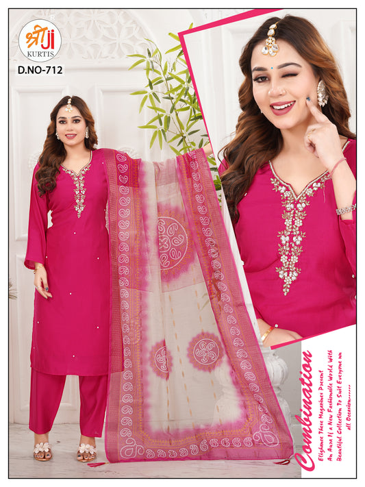 Hot Seller Leheriya Kurti Pant Dupatta Set