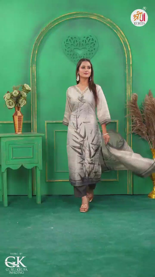 TRENDY DIGITAL KURTI PANT AND DUPATTA SET